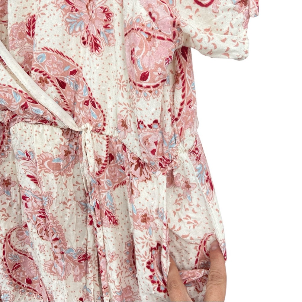 Torrid Midi Swiss Surplice Paisley Pink‎ Dress 3X - Picture 5 of 8